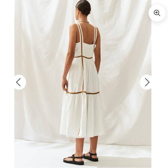 Sancia Revolve dress XS linen white Arcais Apron minimalist old money retro - Picture 10 of 12